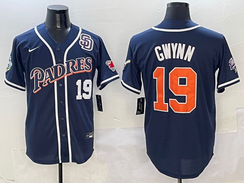 Men San Diego Padres #19 Gwynn Blue Game Nike 2025 MLB Jersey style 4